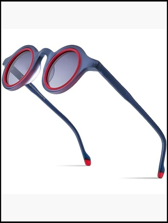 Matte Acetate Retro Round Polarized Sunglasses UV400 Protection main image 4